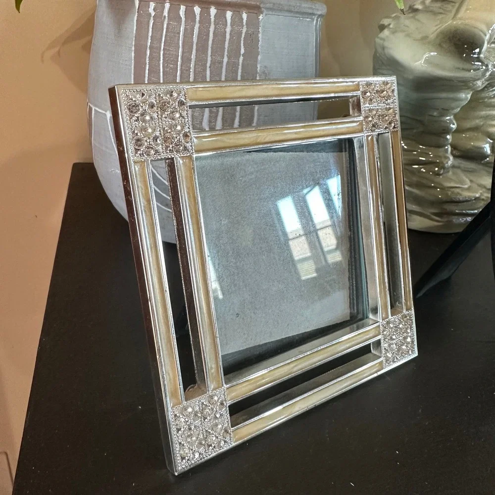 VTG Mini Picture Photo Frame Set Silver Cottagecore Square Oval Gallery Granny